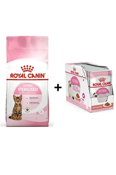 Royal Canin Kitten Sterilised Kısırlaştırılmış Yavru Kedi Maması 2 Kg + 12 Ad...