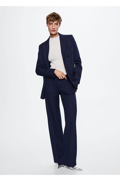 MANGO Woman Pantaloni cu dungi