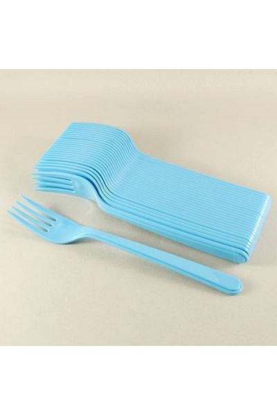 giftzone Blue Color Luxury Plastic Fork 25 Pieces
