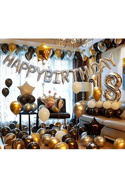 DÜVENCİ TİCARET 18 Yaş Happy Bırthday Doğum Günü Seti