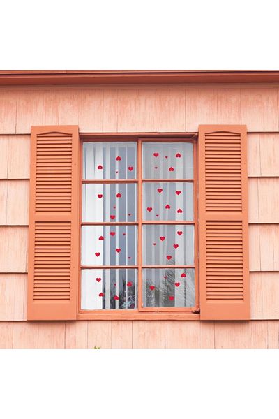t tuğset etiket Valentine's Day 42 Pieces Glass Showcase Decoration Sticker - Heart Label, t321