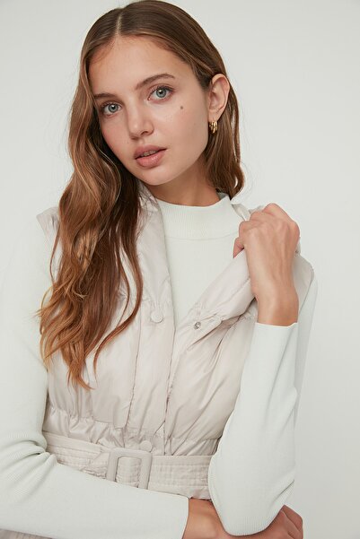 Trendyol Collection Vestă cu glugă cu centură de piatră