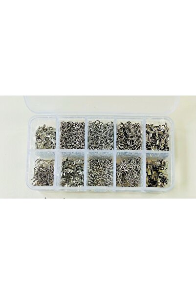yağmur gökçe Kutulu Metal Set 1 - 970 Adet Küpe Kolye Bileklik Yapım Seti Takı Malzemeleri