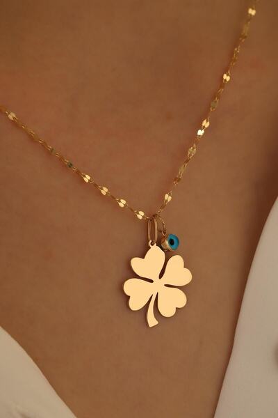 MİLET KUYUMCULUK 14 Ayar Altın Ince Aynalı Yonca Kolaye Hediyelik