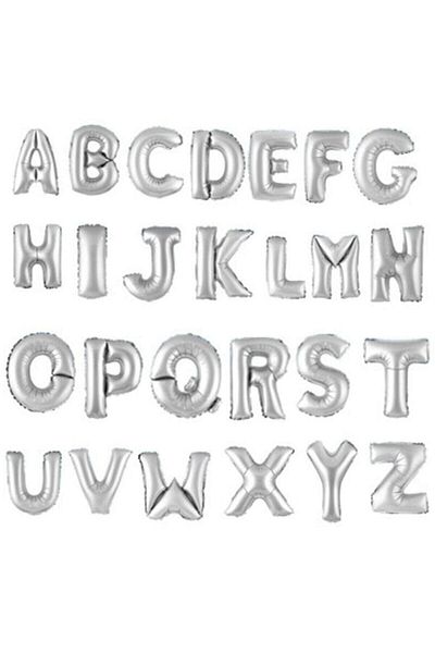 Aker Hediyelik Letter N Silver Foil Balloon 100 Cm 40' Inch Promise Engagement Wedding Party Material