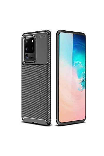 Smart Tech Samsung Galaxy S20 Ultra Karbon Desenli Negro Silikon Kılıf