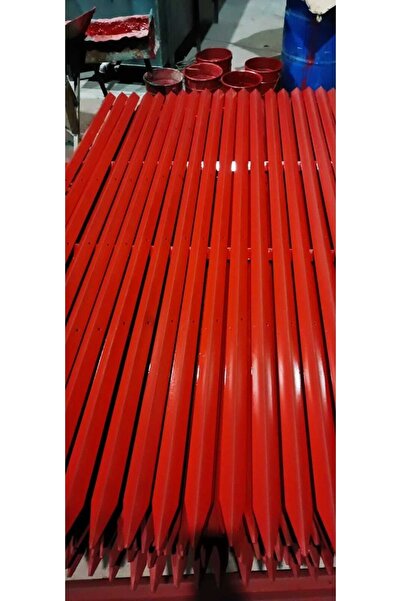 Aydıner demir çelik 40x40x3mm 170cm 10 Adet Kırmızı Boyalı Delikli Çit Direği