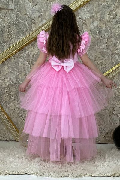 ABİYEKİDS Pink Elsa Katkat Style Model Party Dress - Aby735