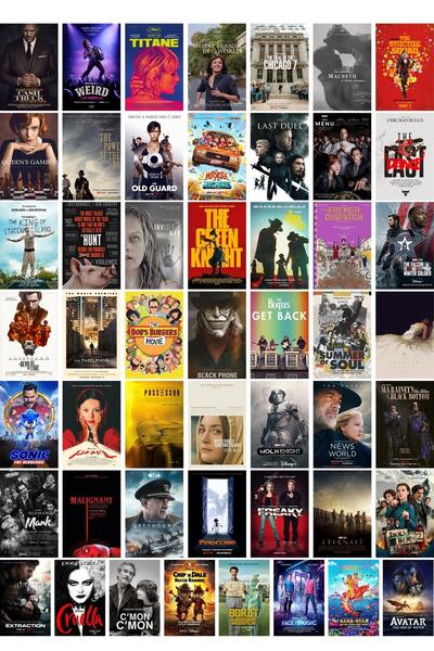 Postifull Film Posterleri - Duvar Posteri Kolaj Seti - 50 Adet - Arkası Yapışkanlı - 10cm*15cm - Kutulu Set