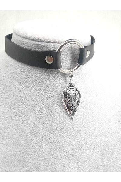 Fugusugu Viking Shield Gothic Choker Necklace
