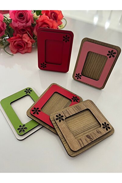 samsunlazer 5 Pcs Wooden Vesical Frame - Mixed Colors Standing Shelf Tabletop