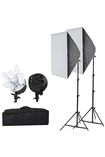 Soligor Softbox 50x70cm Paraflaş 5 Duylu Sürekli Işık 2 Li Set