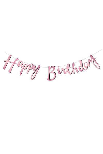 party mix Χαρούμενα γενέθλια Σήμανση Banner Pink Birthday