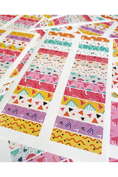JOVÖ ÇİKOLATA Tape Sticker - Multi Color - 56 Pieces - 5x1,3cm