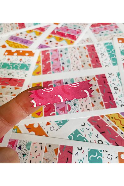 JOVÖ ÇİKOLATA Tape Sticker - Multi Color - 56 Pieces - 5x1,3cm