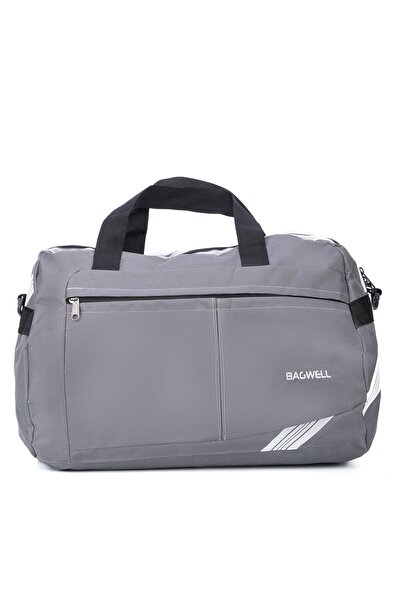 BAGWELL Унісекс сіра велика спортивна, дорожня та фітнес-сумка