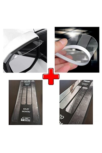 Aksefuar Lazer Peugeot 2008 Uyumlu Kapı Eşiği Ve Şeffaf Ayna Yağmur Koruyucu