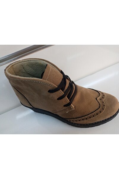 ROK Dolgu Taban Süet Bağcıklı Bot