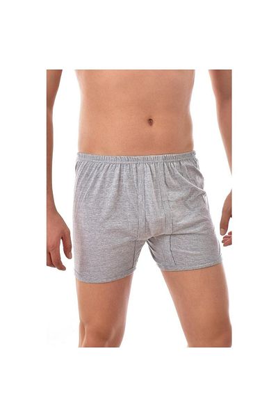 Koru Men's Cuffed Panties Boxer 6 Pack Gray 100% Cotton Combed Cotton