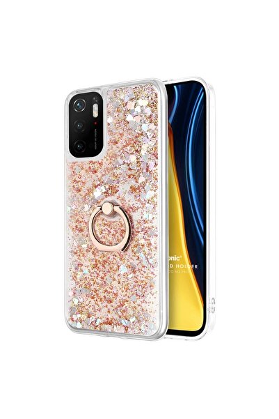 Microsonic Xiaomi Redmi Note 11 Se Kılıf Glitter Liquid Holder Gold