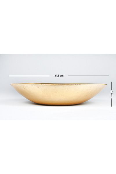 HERITAGE Gold Leaf Gold Gilding Gondola Service Presentation Bowl Medium Size 31.5 Cm