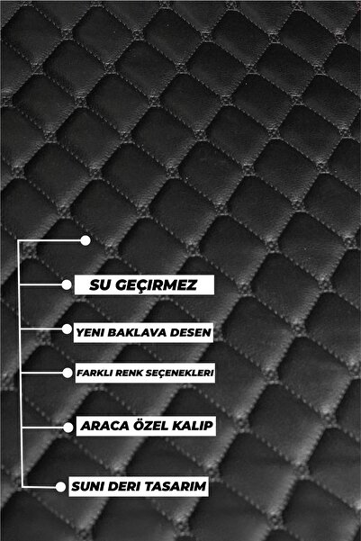 stiloto Volkswagen Jetta (2012-2018) Uyumlu Özel Dikim Deri 7d Havuzlu Paspas