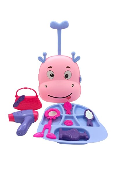 PopŞeker Oyuncak Makyaj Seti Çekçekli Valizli Çantalı Makyaj Seti 8 Parça 33x...