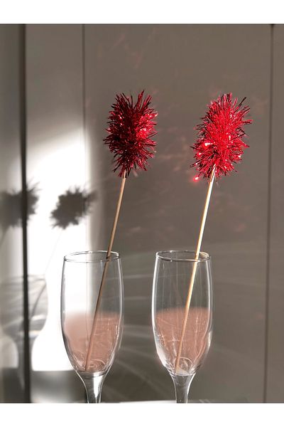 The Istanbul Event 6-Piece Red Goblet Ornament - Cup Ornament Engagement Ornament Christmas Ornament Party Ornament Table Decoration