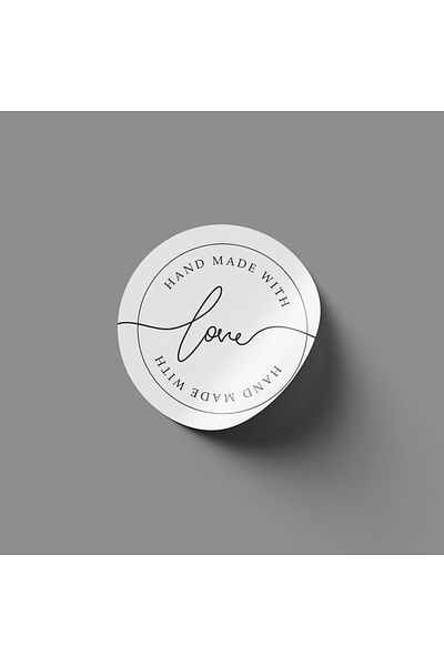 JOVÖ ÇİKOLATA Hand Made With Love Round Sticker 4x4cm 70 Pieces