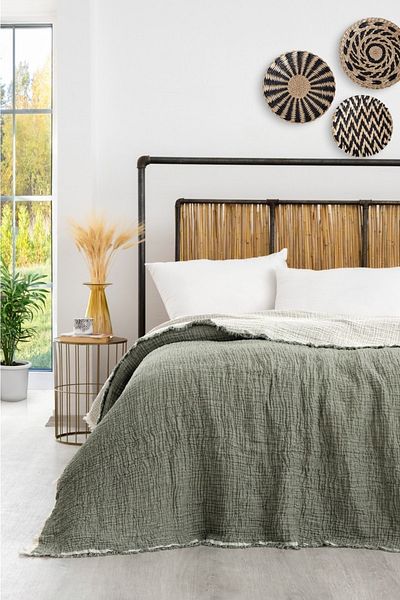 Natural Meet Maya Single 100% Cotton Muslin Bedspread 160X240 cm
