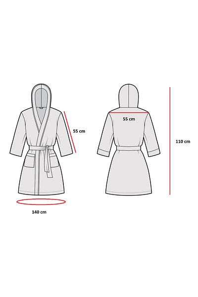 CottonTherapy Hooded White Bathrobe Unisex 100% Cotton