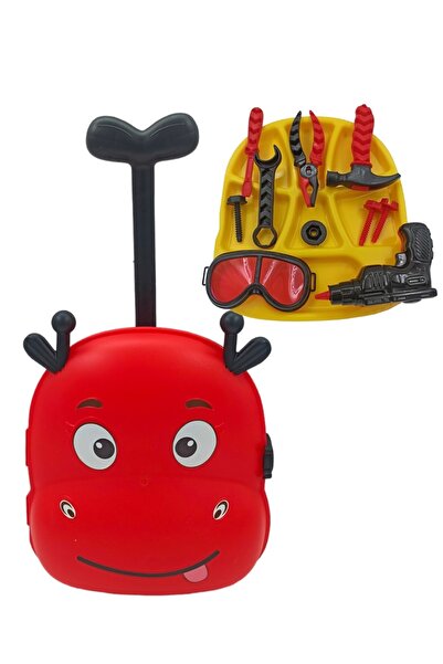 PopŞeker Oyuncak Tamir Seti Çekçekli Valizli Çantalı Tamir Seti 10 Parça 33x2...