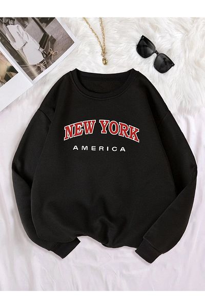 LePold Dívčí/chlapecká mikina s potiskem Crew Neck New York