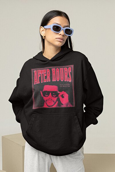 The Weeknd After Siyah Hoodie Baskılı Unisex Pamuklu