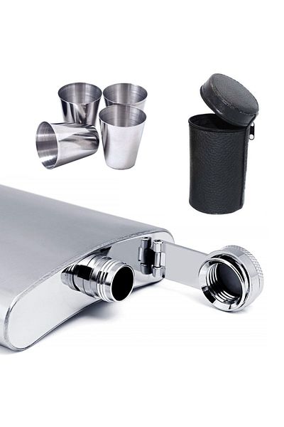 ehobim Travel 4 B.size - Steel Flask with Shot Glass