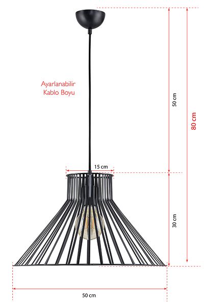 DEDE Single Panama Pendant Lamp Chandelier Black Decorative Object