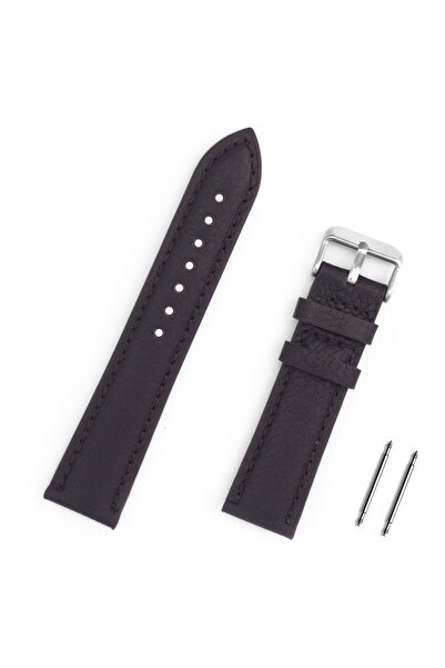 Saatse حزام ساعة رياضي من الجلد الطبيعي باللون البني الداكن مقاس 20 مم