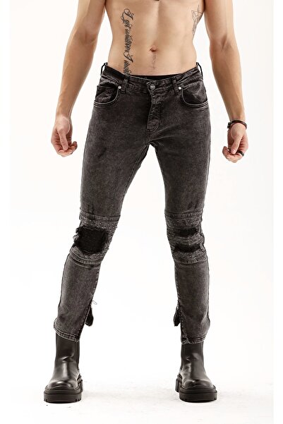 THIMOON Men's Skinny Fit Ripped Skinny Leg Jeans Trousers