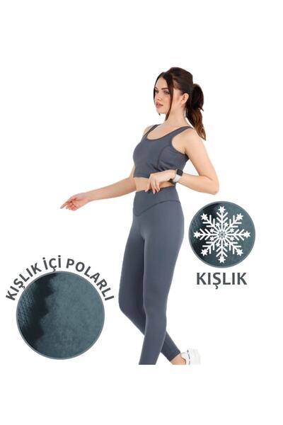 missmaral Ανθρακί Fleece Crop Top Μαλακή υφή Flexible Raised Diver 5065