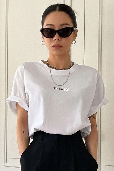 AMMA Μπλουζάκι Unisex Λευκό Classic Printed Oversize