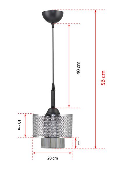 DEDE Single Motif Pendant Lamp Chandelier Chrome Modern Design