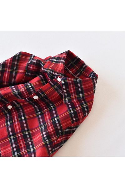 Little Ya Ya Love Baby Boy Plaid Pattern New Year Shirt