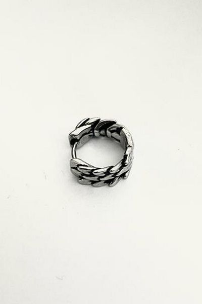 Jaida Moda Unisex Retro Feather Model Steel Hoop Earrings