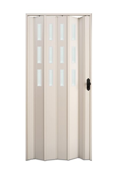 FARAN DEKORASYON 145 X 215 Beyaz Renk Camlı Pvc Akordiyon Katlanır Kapı - Frnakmodel-98