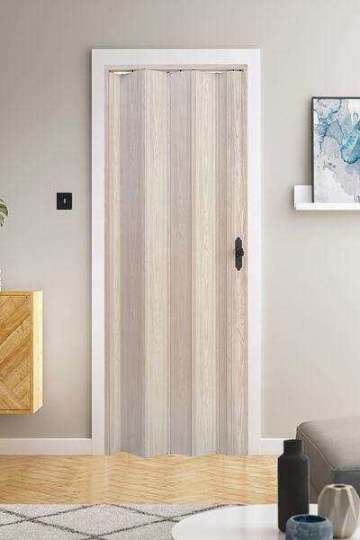 FARAN DEKORASYON 102 X 230 Akçaağaç Renk Camsız Pvc Akordiyon Katlanır Kapı -...