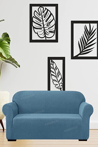 BASHTUGH TİCARET غطاء أريكة مرن مرن مكون من قطعتين بنمط Pitikare وقابل للغسل