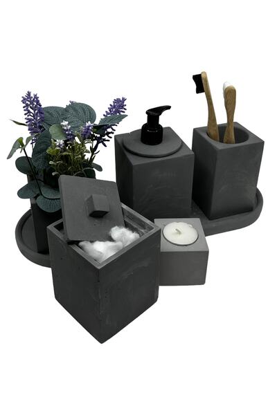 betonmall Σετ μπάνιου με τεχνητά λουλούδια σειράς Marble