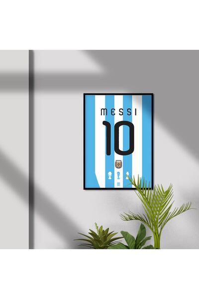 Sekiz Numara Lionel Messi Arjantin 2010 Forma Poster Tablo