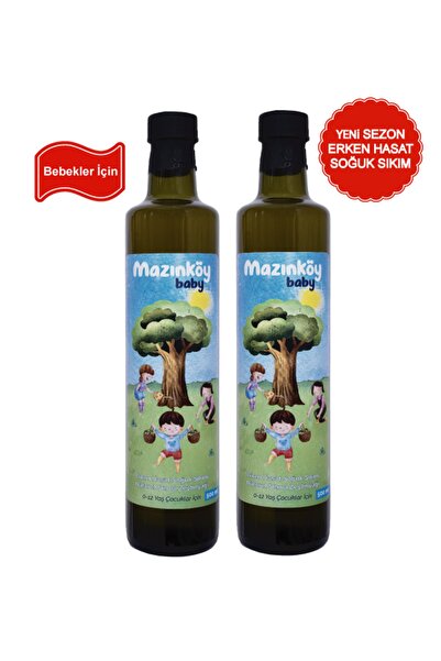 MAZINKÖY ZEYTİNYAĞI Anne Bebek Serisi 500ml 2'li Avantaj Paketi Erken Hasat S...