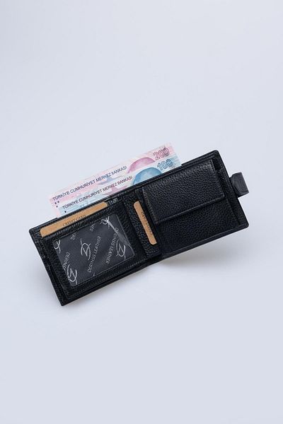 DERİNSS Drc7132 Genuine Leather Men's Black Wallet